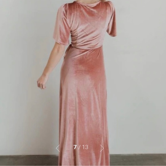 Meghan Velvet wrap maxi dress Baltic born pink - Picture 2 of 9